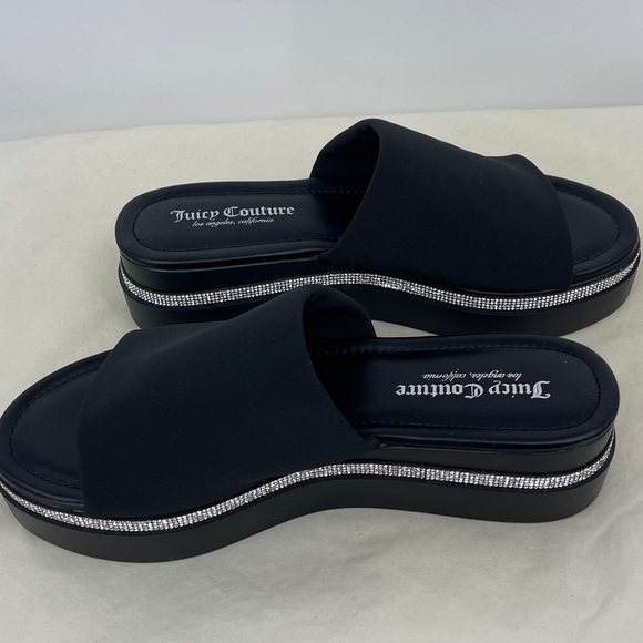 Juicy Couture Black Mules with Silver Trim WOMENS SIZE 9.5 - Picture 6 of 11